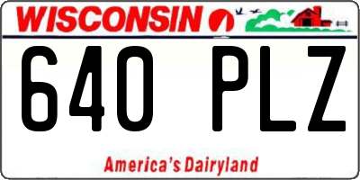 WI license plate 640PLZ