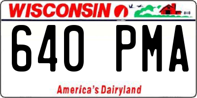 WI license plate 640PMA