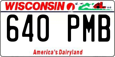 WI license plate 640PMB