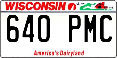 WI license plate 640PMC