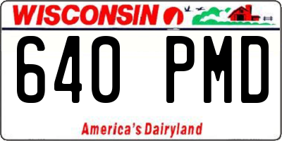 WI license plate 640PMD