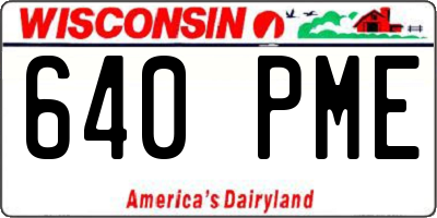 WI license plate 640PME