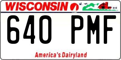WI license plate 640PMF