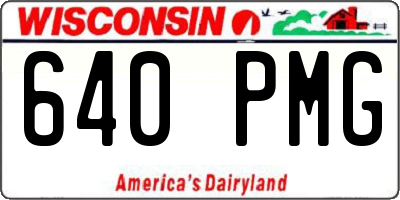 WI license plate 640PMG