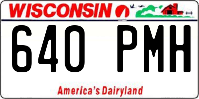 WI license plate 640PMH