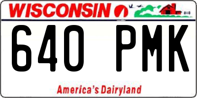 WI license plate 640PMK