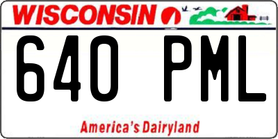 WI license plate 640PML