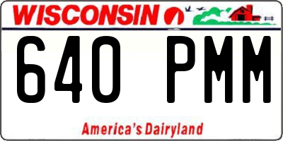 WI license plate 640PMM