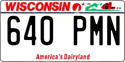 WI license plate 640PMN