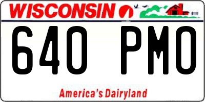 WI license plate 640PMO