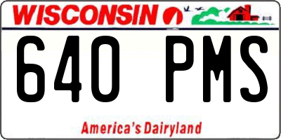 WI license plate 640PMS