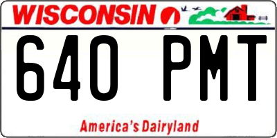 WI license plate 640PMT