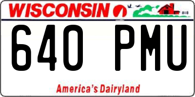 WI license plate 640PMU