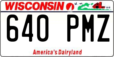 WI license plate 640PMZ