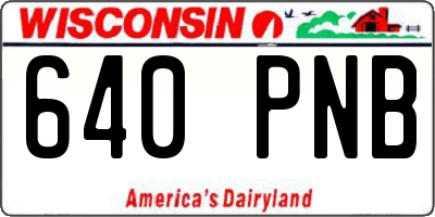 WI license plate 640PNB