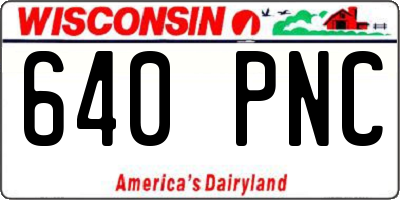 WI license plate 640PNC