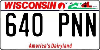 WI license plate 640PNN