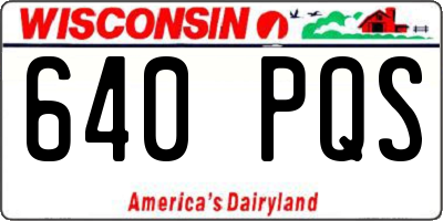 WI license plate 640PQS