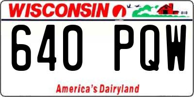 WI license plate 640PQW