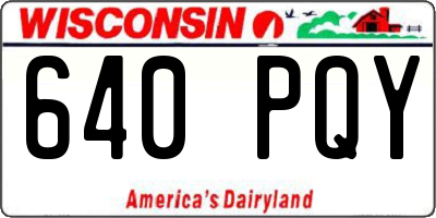 WI license plate 640PQY