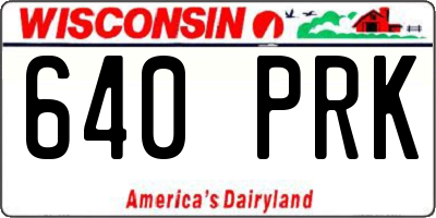 WI license plate 640PRK