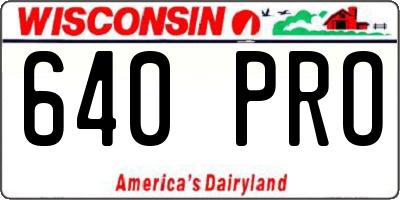 WI license plate 640PRO