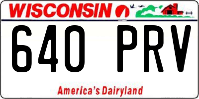 WI license plate 640PRV