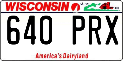 WI license plate 640PRX