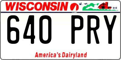 WI license plate 640PRY