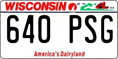 WI license plate 640PSG