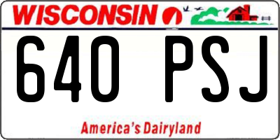 WI license plate 640PSJ