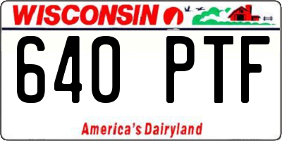 WI license plate 640PTF