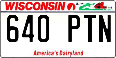 WI license plate 640PTN