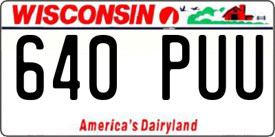 WI license plate 640PUU