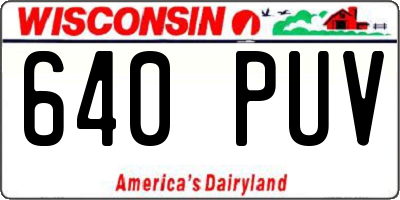 WI license plate 640PUV