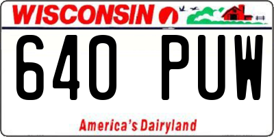 WI license plate 640PUW
