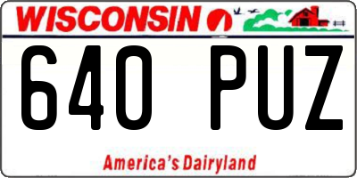WI license plate 640PUZ