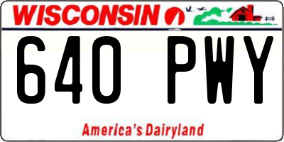 WI license plate 640PWY