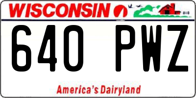 WI license plate 640PWZ