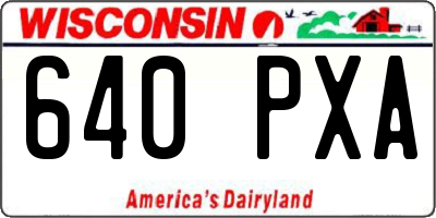 WI license plate 640PXA