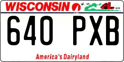 WI license plate 640PXB
