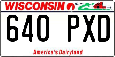 WI license plate 640PXD
