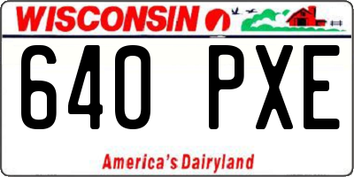 WI license plate 640PXE