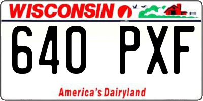 WI license plate 640PXF
