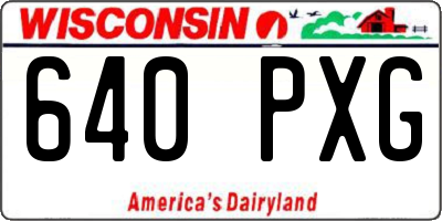 WI license plate 640PXG