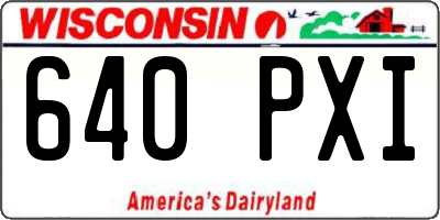 WI license plate 640PXI