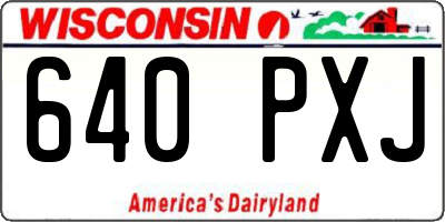 WI license plate 640PXJ
