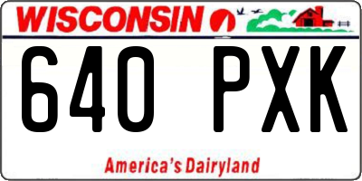 WI license plate 640PXK