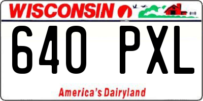 WI license plate 640PXL