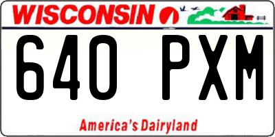 WI license plate 640PXM